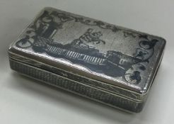 A 19th Century Russian silver and Niello snuff box engraved with temples.