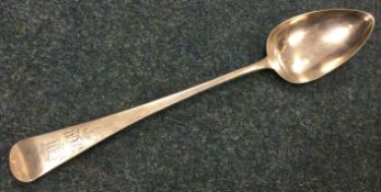 A large Georgian silver basting spoon. London 1804. By Samuel Godbehere, Edward Wigan & James Boult.