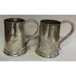 A good pair of Indian Colonial silver pint mugs. Marked 'CK'.