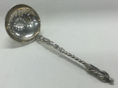 A silver sauce ladle with Apostle handle. Sheffield 1921.