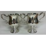 DUBLIN: A good pair of 18th Century Irish silver cups. Circa 1780. By Matthew West.