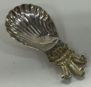 A silver and parcel-gilt Prince of Wales Jubilee caddy spoon enscribed; 'Ich Dien'. London 1981.