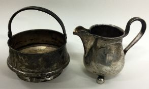 An early 20th Century Russian silver jug and bowl.