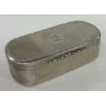 An engine turned silver crested snuff box. Birmingham 1936. By GS Twist.