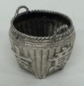 A Chinese export silver basket bearing Chinese writing. Marked to base. Circa 1900.