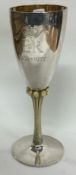 A Queen's Silver Jubilee silver goblet. London 1977. By HLB.