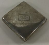 A 19th Century heavy Russian silver cigarette case. Fully marked inside. 1893.