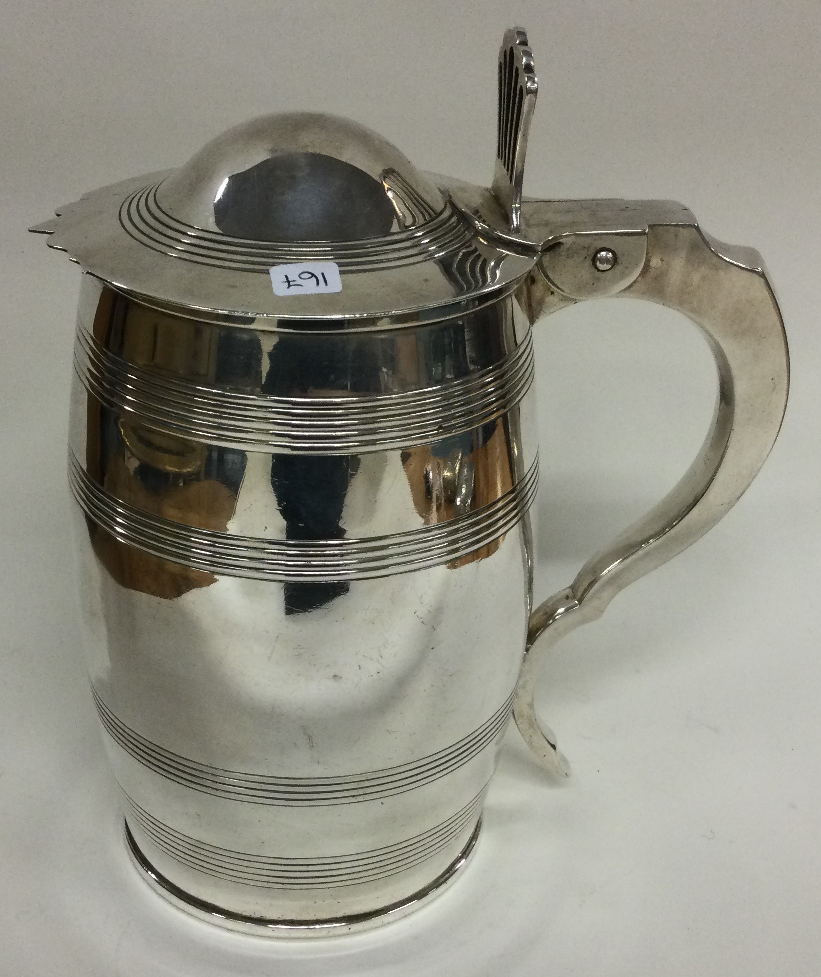 An 18th Century George III silver reeded tankard. London 1797. - Image 3 of 3