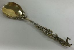 An early Continental silver gilt Apostle spoon.
