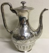 A large Victorian silver coffee pot finely engraved. London 1846. By Joseph Angel.