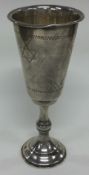 A large English silver Kiddush cup engraved with Star of David decoration. London 1925.