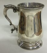 An 18th Century Georgian silver pint mug. London 1773. By John Cafe.