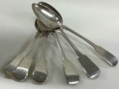 A set of six Maltese silver serving spoons.