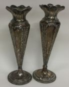 A large pair of silver posy vases. Sheffield 1909.