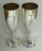 A pair of silver champagne flutes. London 1973. By John Henry Odell.