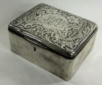 A large silver chased jewellery box. London 1907. By Charles Boyton & Sons.