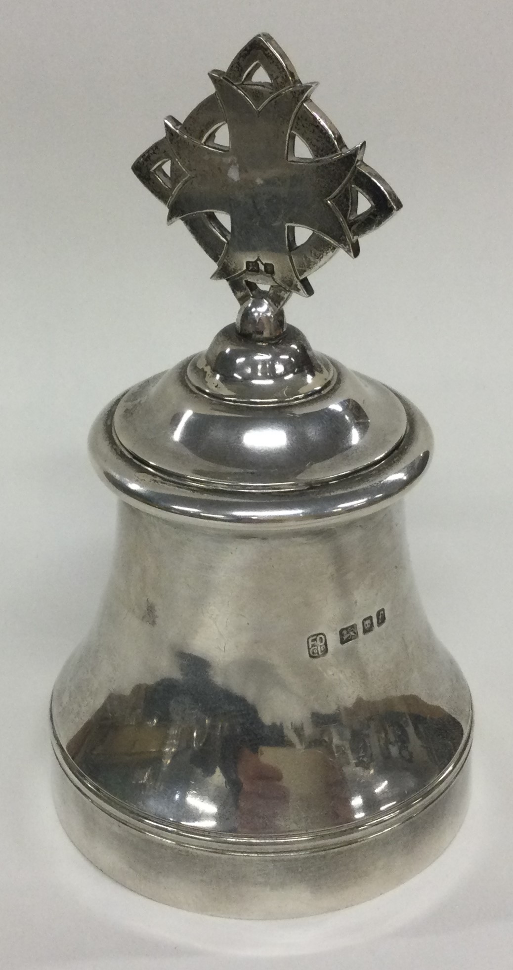 A silver table bell. London 1961. By F Osborne & Co Ltd.