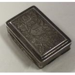 A large William IV chased silver vinaigrette with bright-cut decoration.