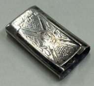 A William IV silver snuff box with hinged lid and bright-cut decoration.