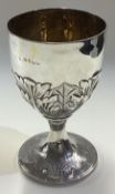 A George III silver goblet with chased decoration.