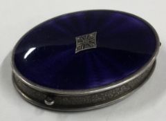 A Continental silver and blue enamelled double-sided snuff box.