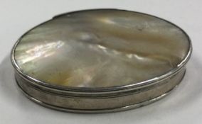 A 19th Century silver and MOP snuff box with hinged lid.