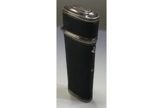 A silver and black shagreen etui. Circa 1800. - Image 1 of 3