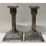 A pair of silver candlesticks. Sheffield 1892.