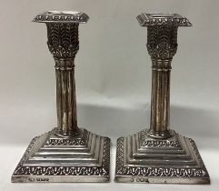 A pair of silver candlesticks. Sheffield 1892.