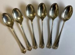 A set of six silver teaspoons.