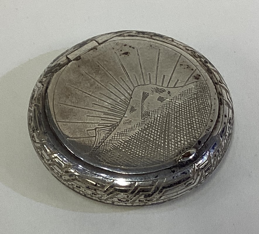 A rare Continental silver hinged snuff box.