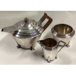 A stylish silver plated three-piece tea service.