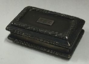 A Georgian silver hinged top snuff box. Birmingham.