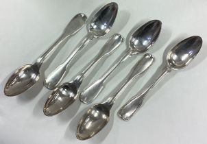 A matched set of six mid 18th Century French silver spoons.