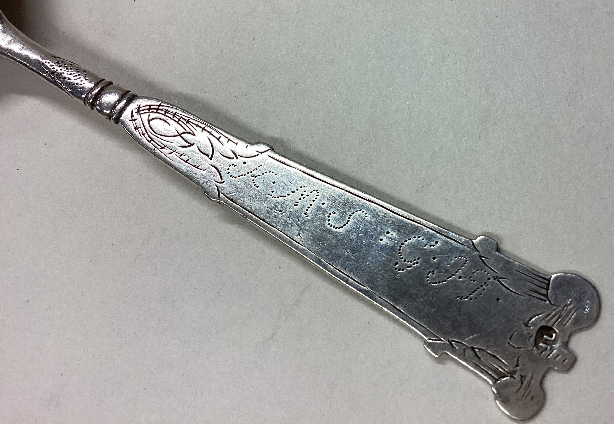 A rare 18th Century Norwegian silver trefid spoon. - Image 3 of 3