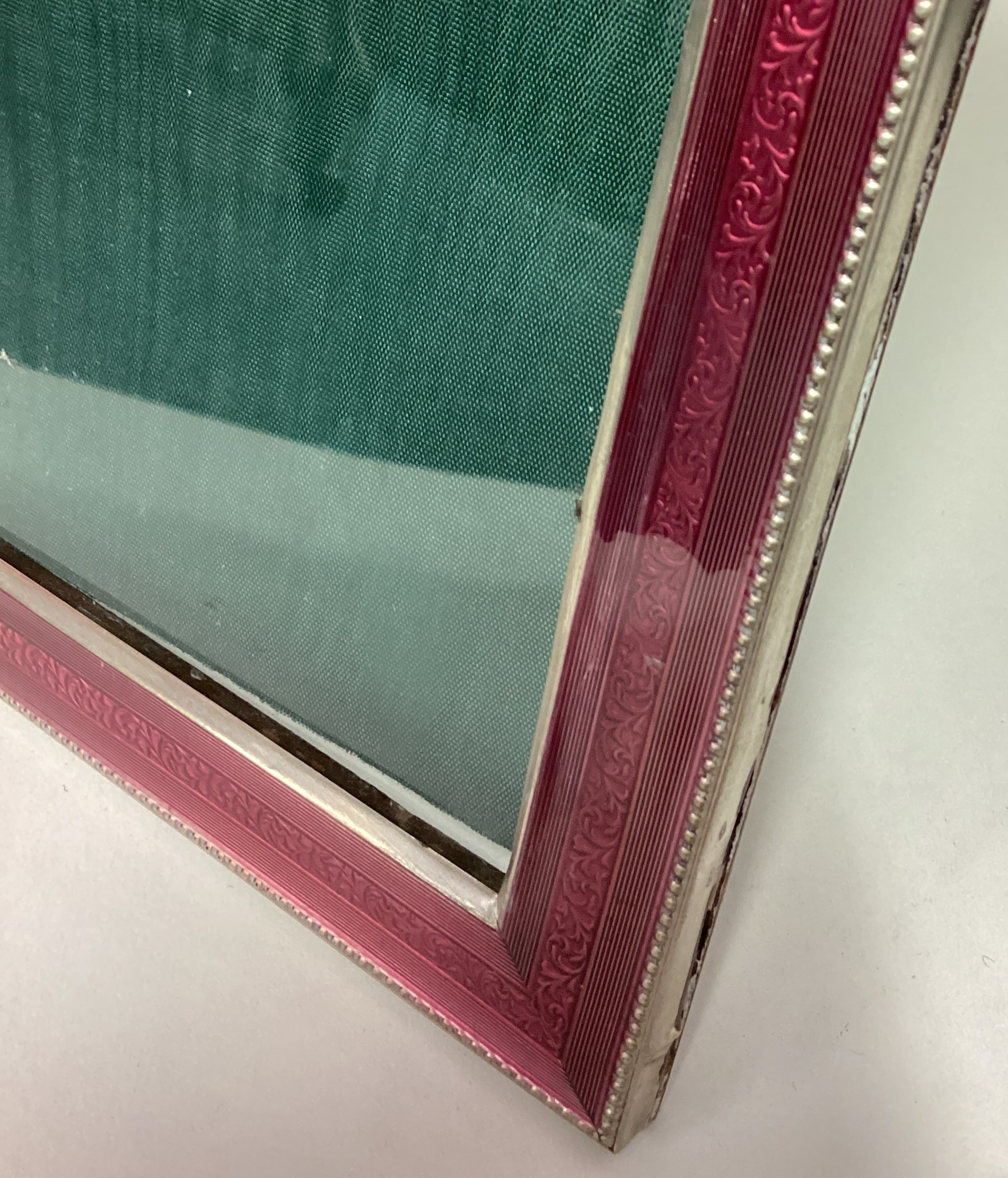 A large Italian silver and pink enamelled picture frame. - Image 3 of 3