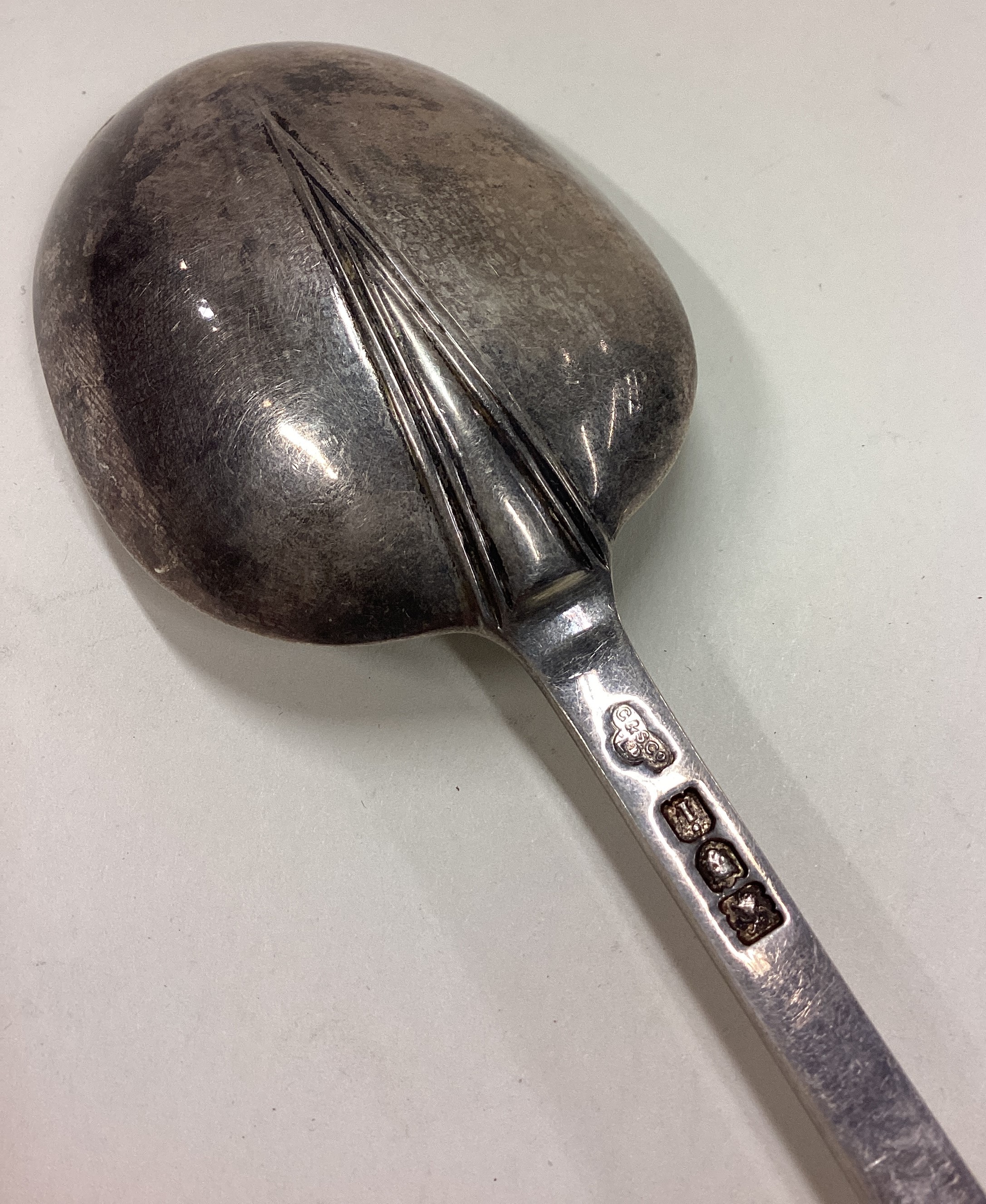 A silver rat tail trefid spoon. London 1904. - Image 2 of 2