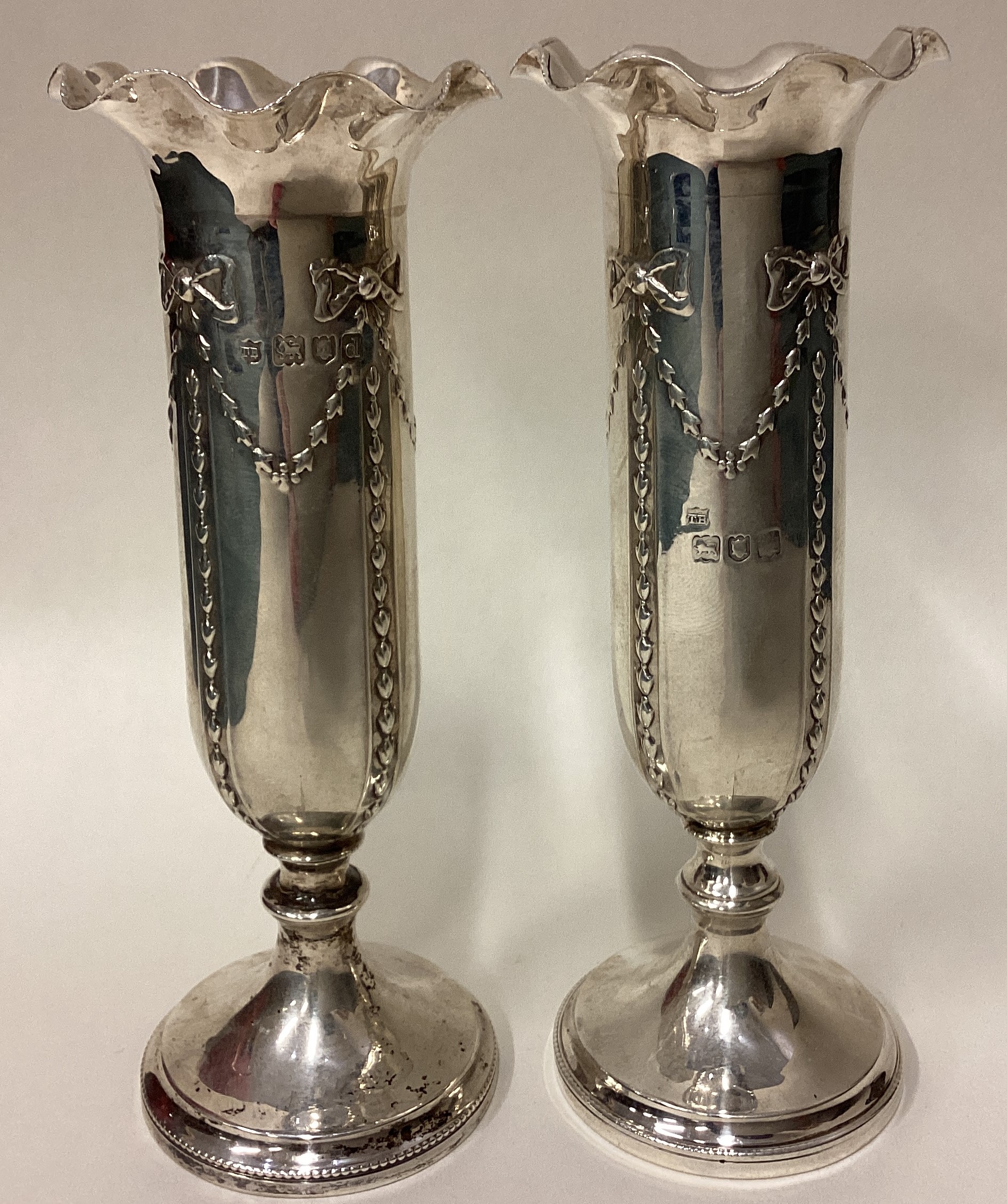 A pair of silver vases. - Image 2 of 2