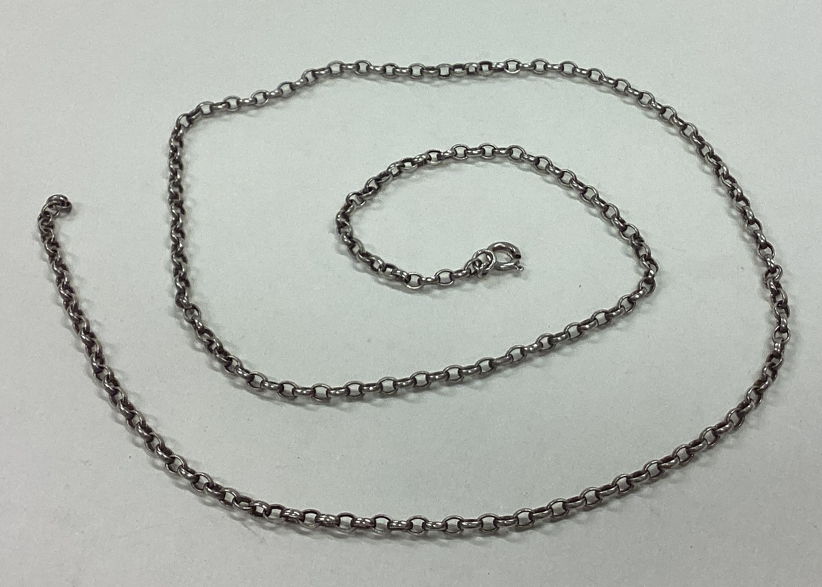 A large silver chain.