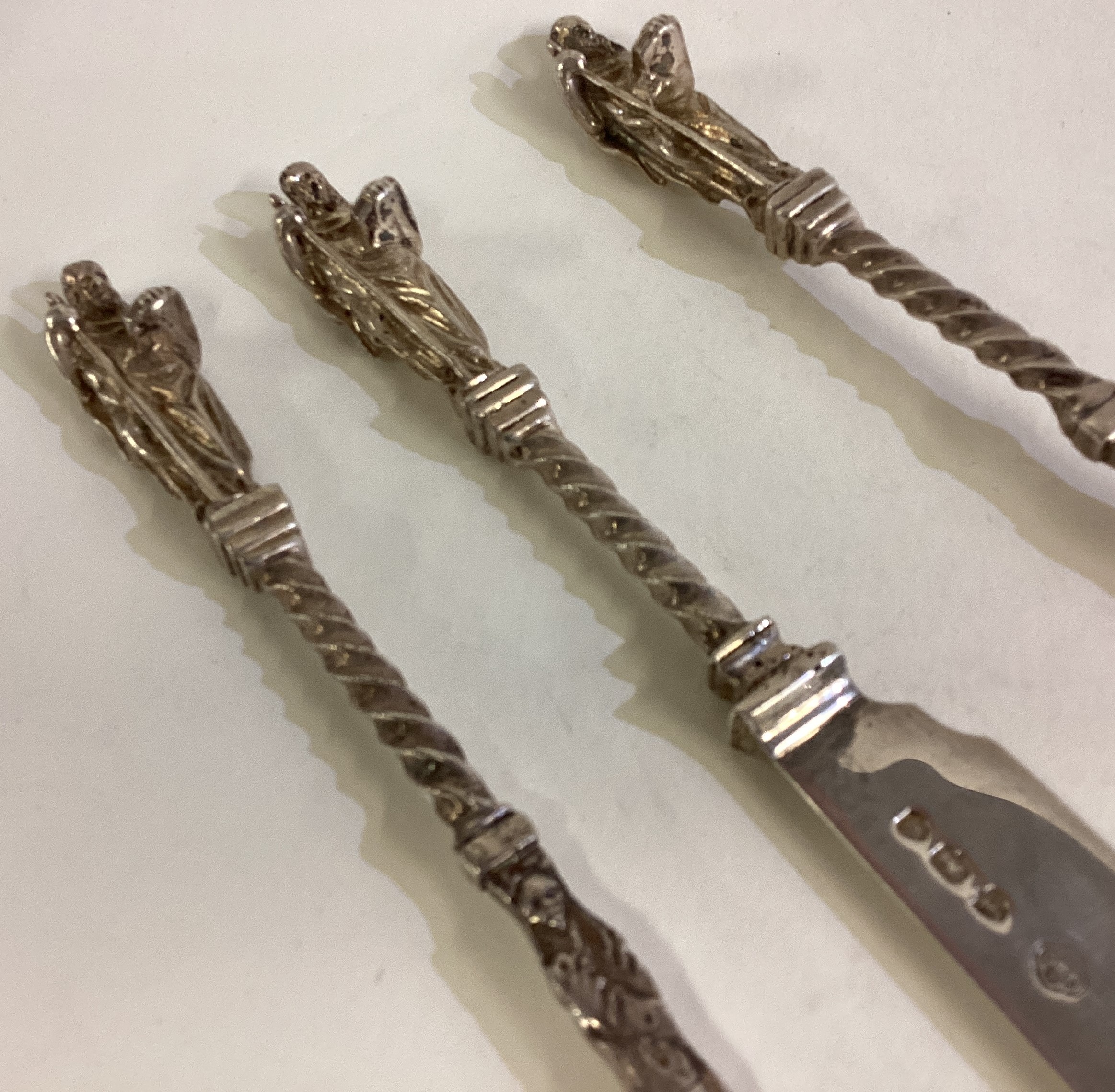 A Victorian silver three-piece Apostle christening set. - Image 2 of 2
