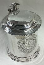 A large and fine 18th Century William III silver flat top tankard.