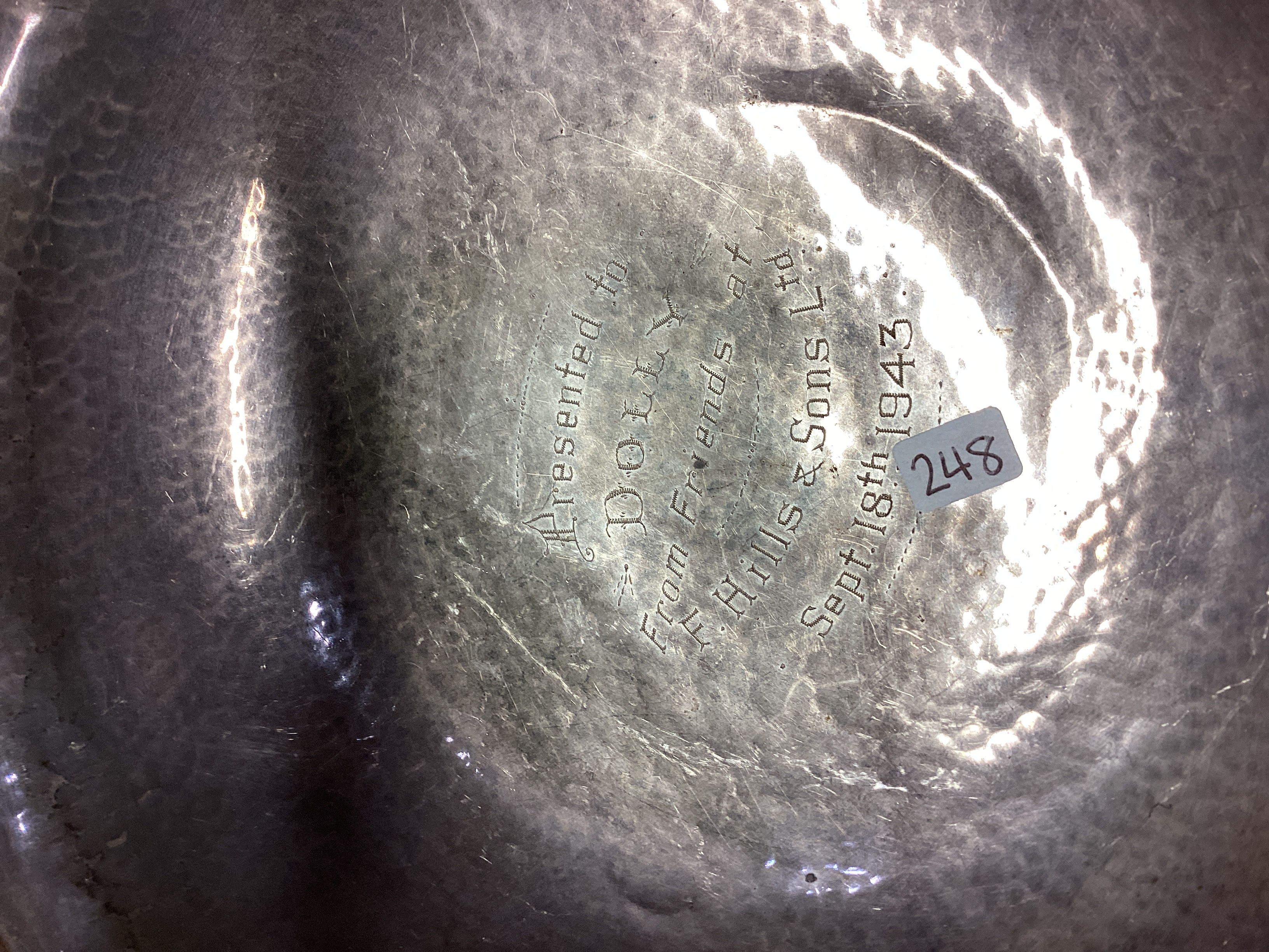 An Art Deco silver presentation bowl with pierced decoration. - Image 2 of 3