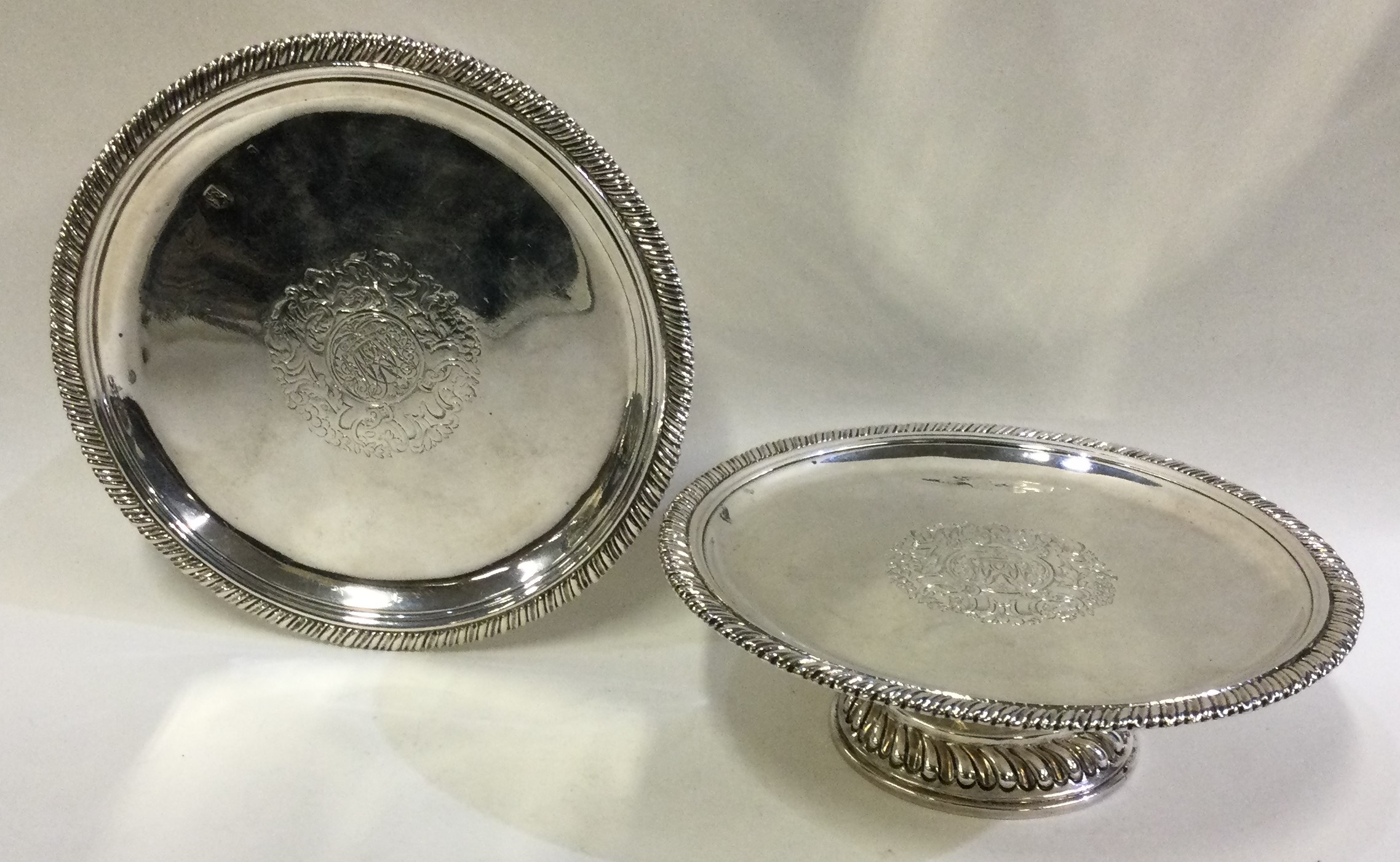 A pair of circular early 18th Century silver tazzas. - Image 3 of 3