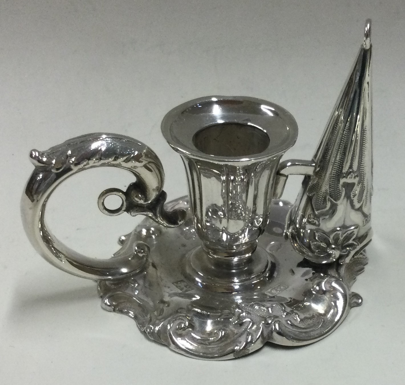 A small Victorian silver chamberstick with matching snuffer. - Image 2 of 2