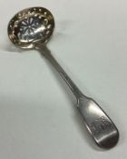 A Victorian silver sifter spoon with pierced decoration.