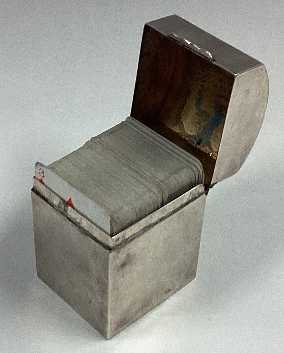 A novelty silver card box. Birmingham 1912. - Image 2 of 3