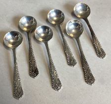 A good set of six silver salt spoons. Birmingham.