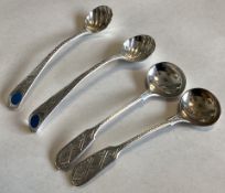 A good pair of silver salt spoons with bright-cut decoration etc.