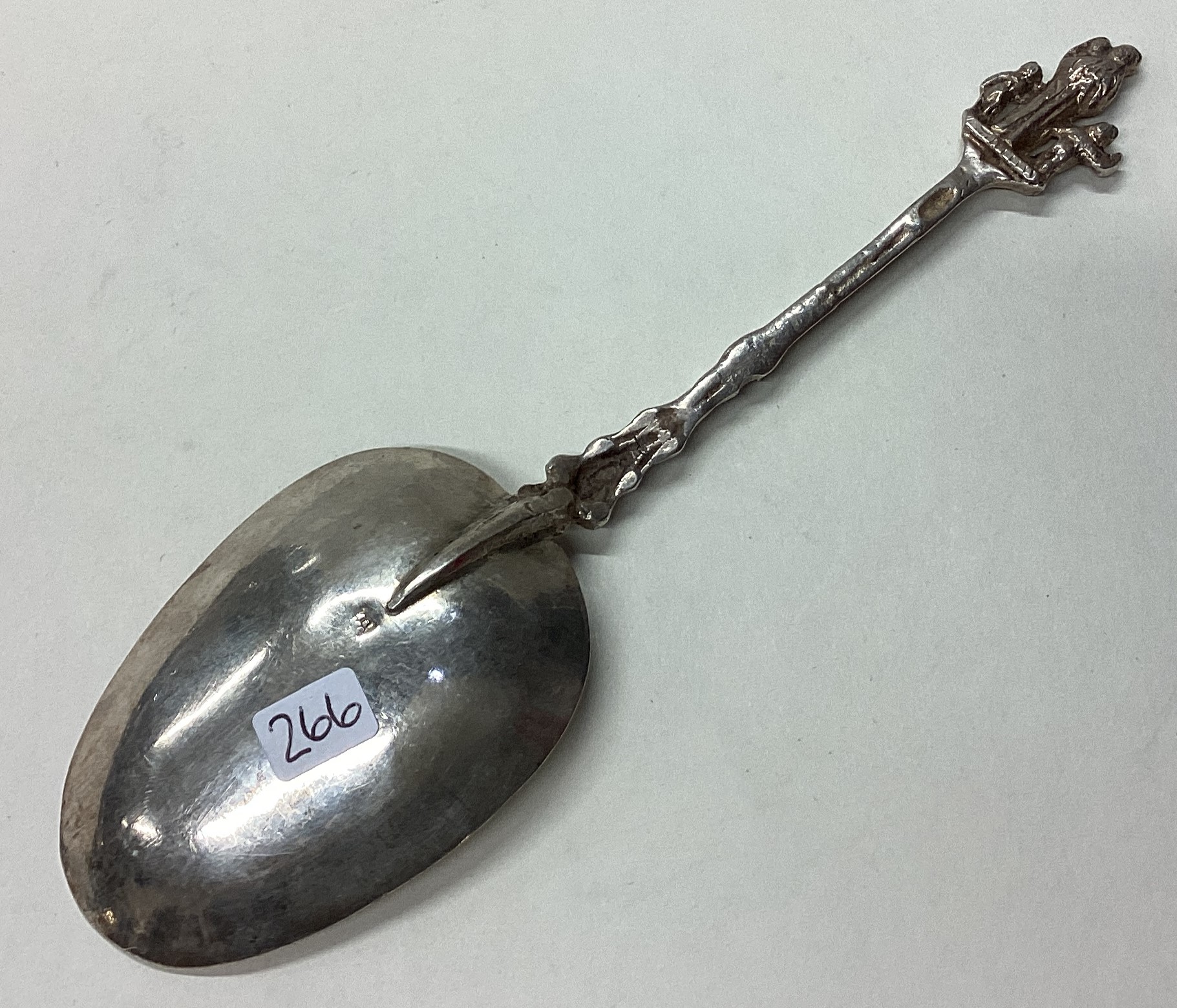 An Antique Dutch silver spoon with figural handle. - Image 4 of 4