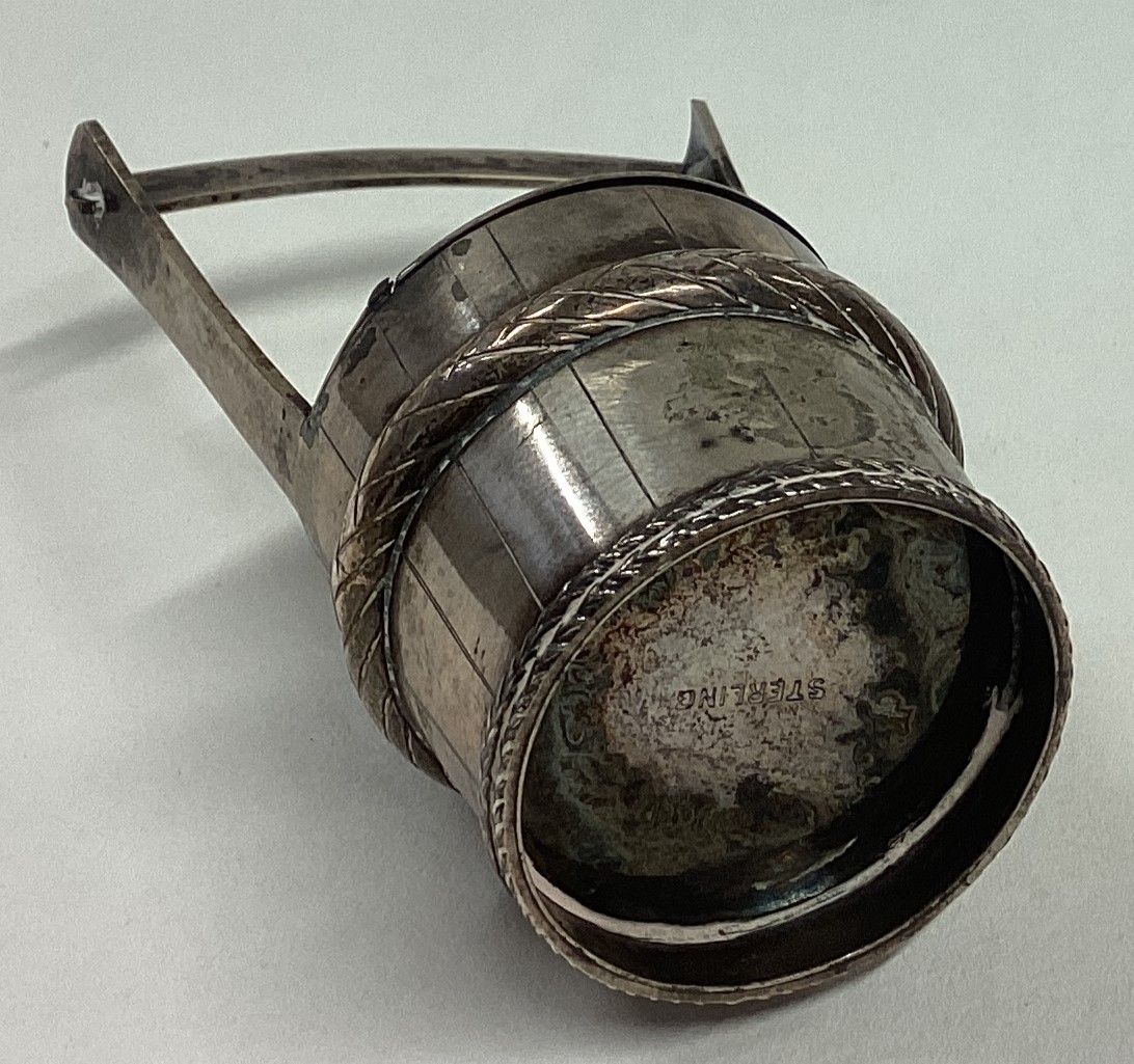 A Japanese Sterling silver mustard pot in the form of a bucket. - Image 3 of 3